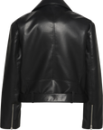 FAUX LEATHER MOTO JACKET W/BELT