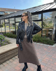 FAUX LEATHER MOTO JACKET W/BELT - Calvin Klein