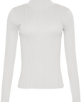 Viscose Blend Ribbed Mock Neck Sweater - Calvin Klein