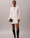 Crepe Tailored LS mini dress
