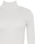 Viscose Blend Ribbed Mock Neck Sweater - Calvin Klein