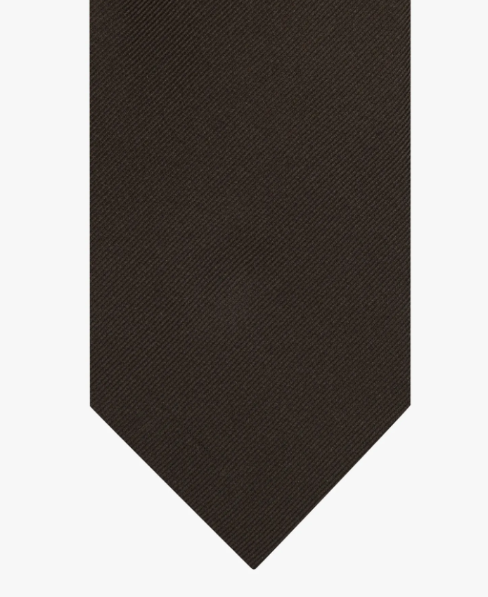 Tie Silk woven Dark brown - Profuomo