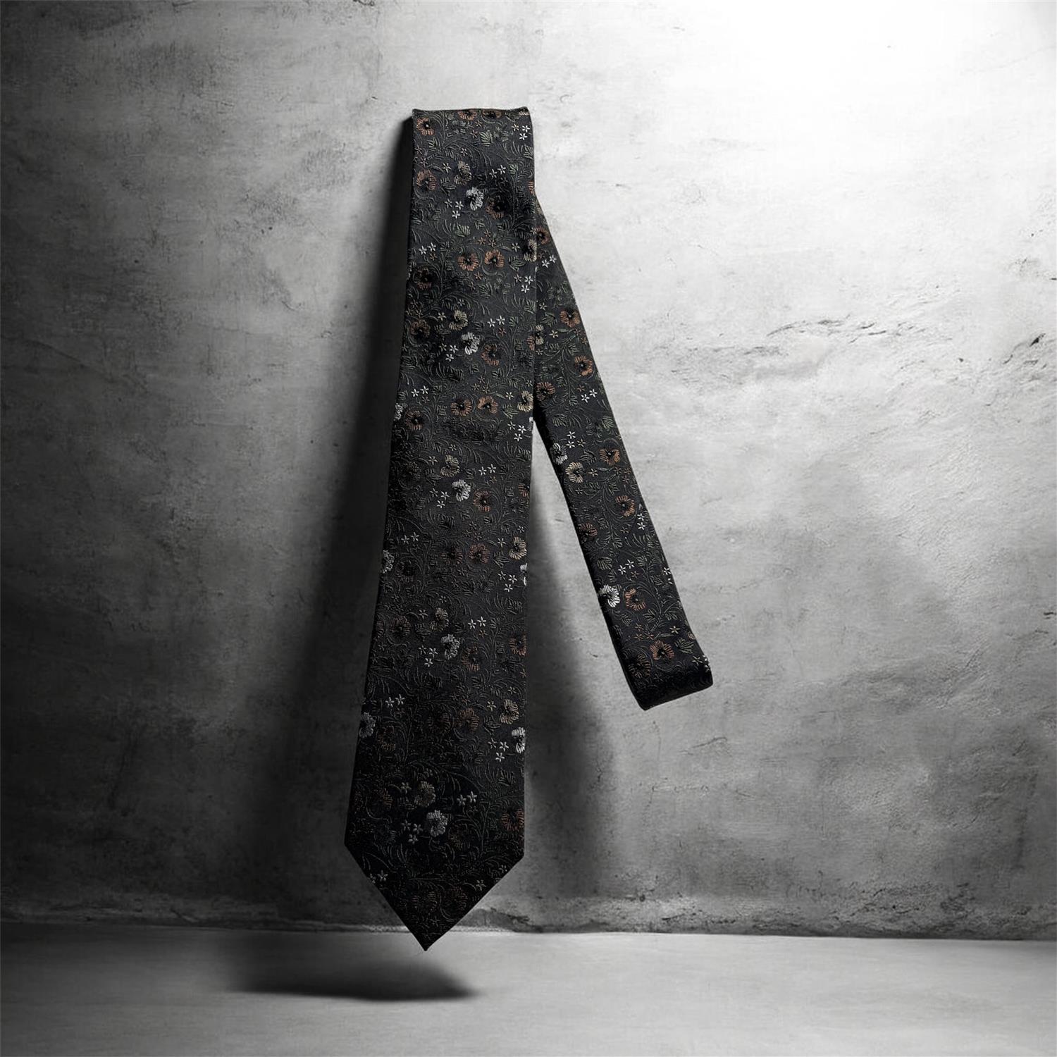 Tie Silk woven Dark green - Profuomo