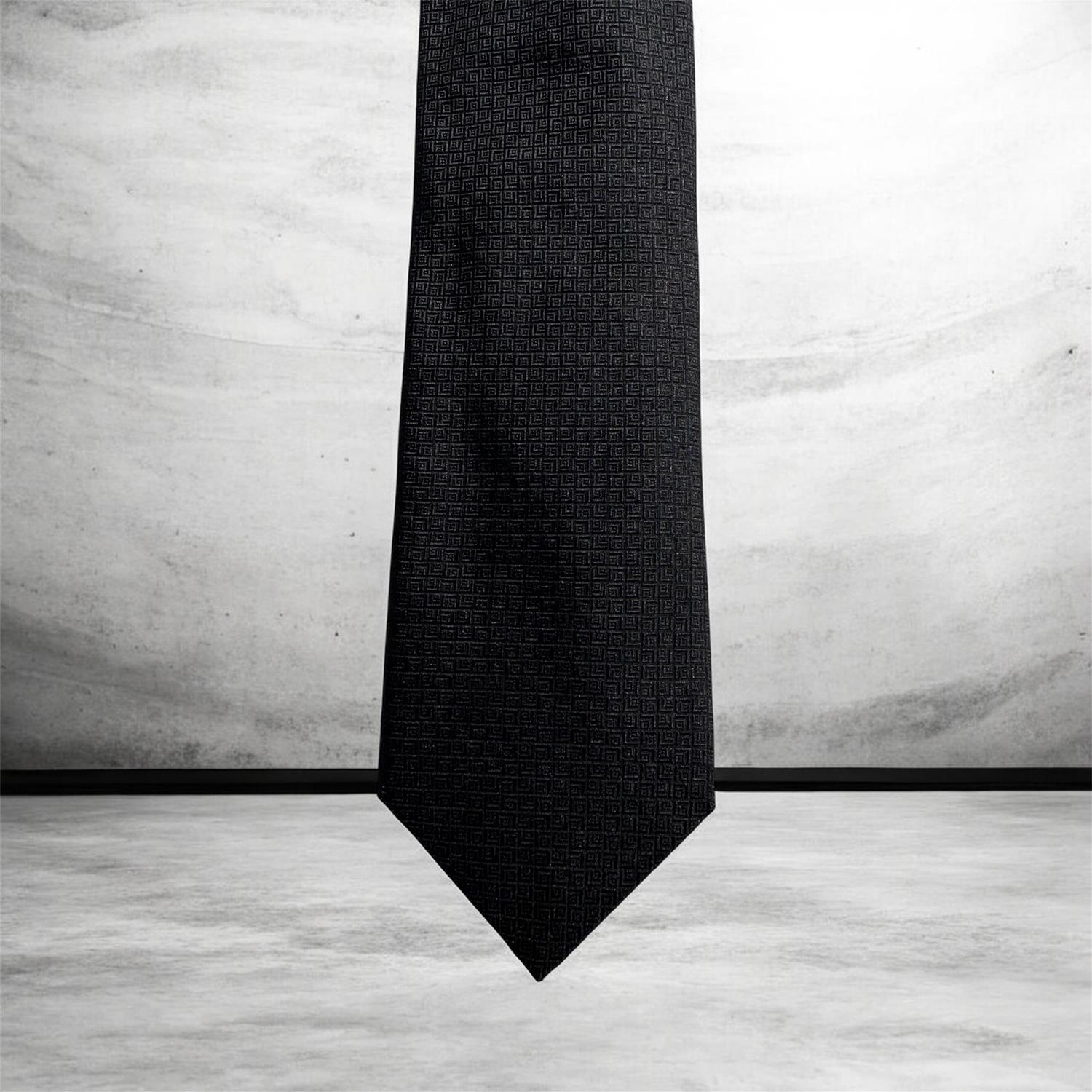 Tie Silk woven Black - Profuomo