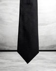 Tie Silk woven Black - Profuomo