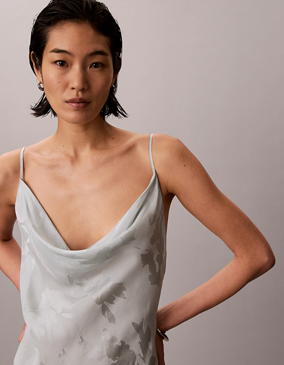 Viscose Jacquard maxi slip dress - Calvin Klein