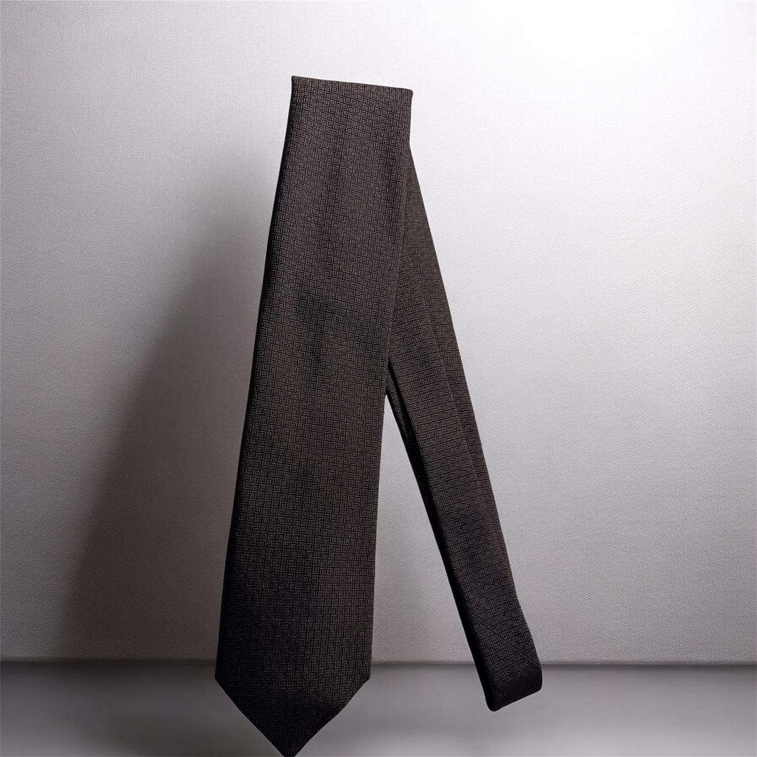 Tie Silk woven Dark Brown - Profuomo