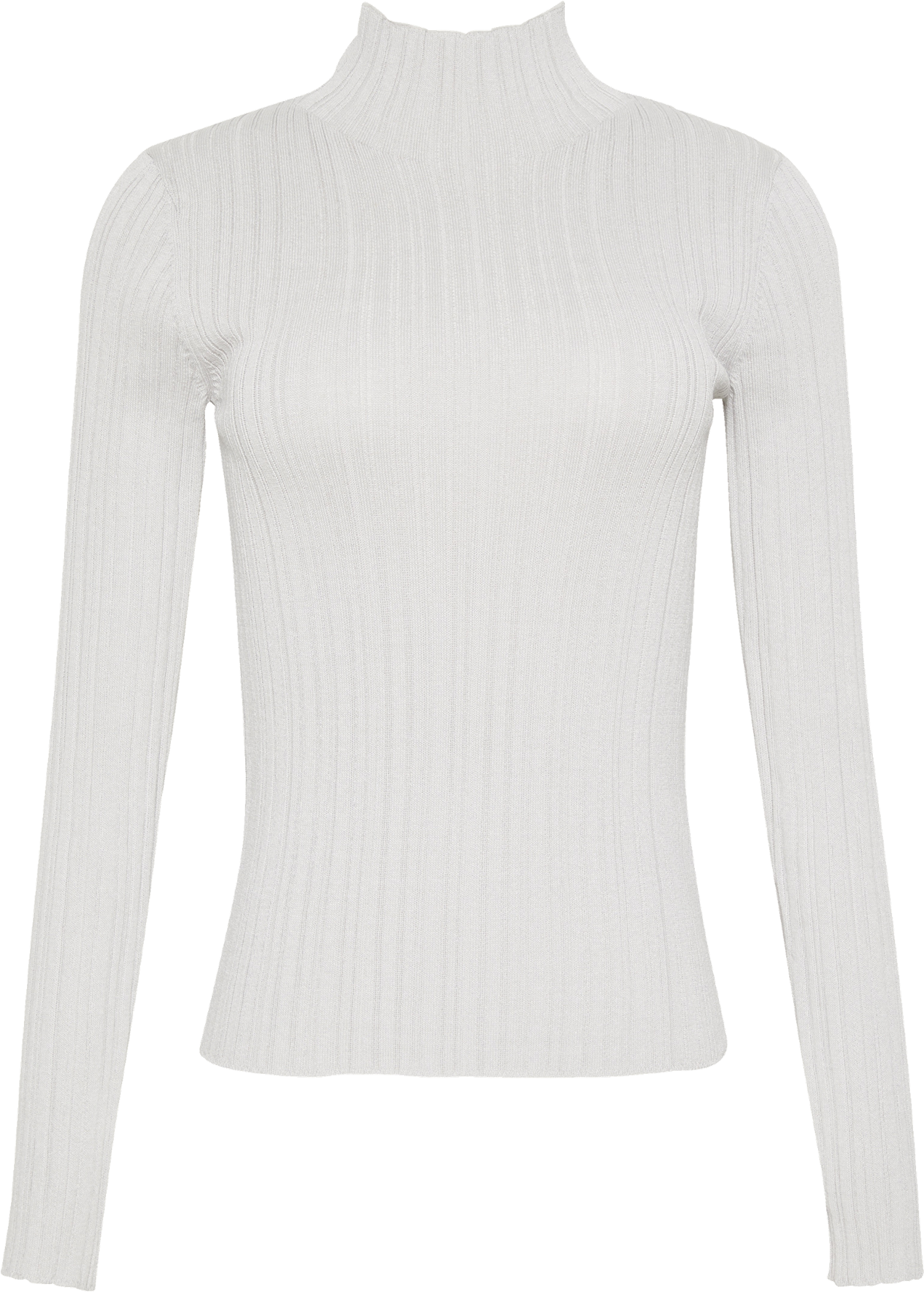 Viscose Blend Ribbed Mock Neck Sweater - Calvin Klein