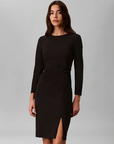 Scuba Crepe 3/4 SLV Twist Dress - Calvin Klein