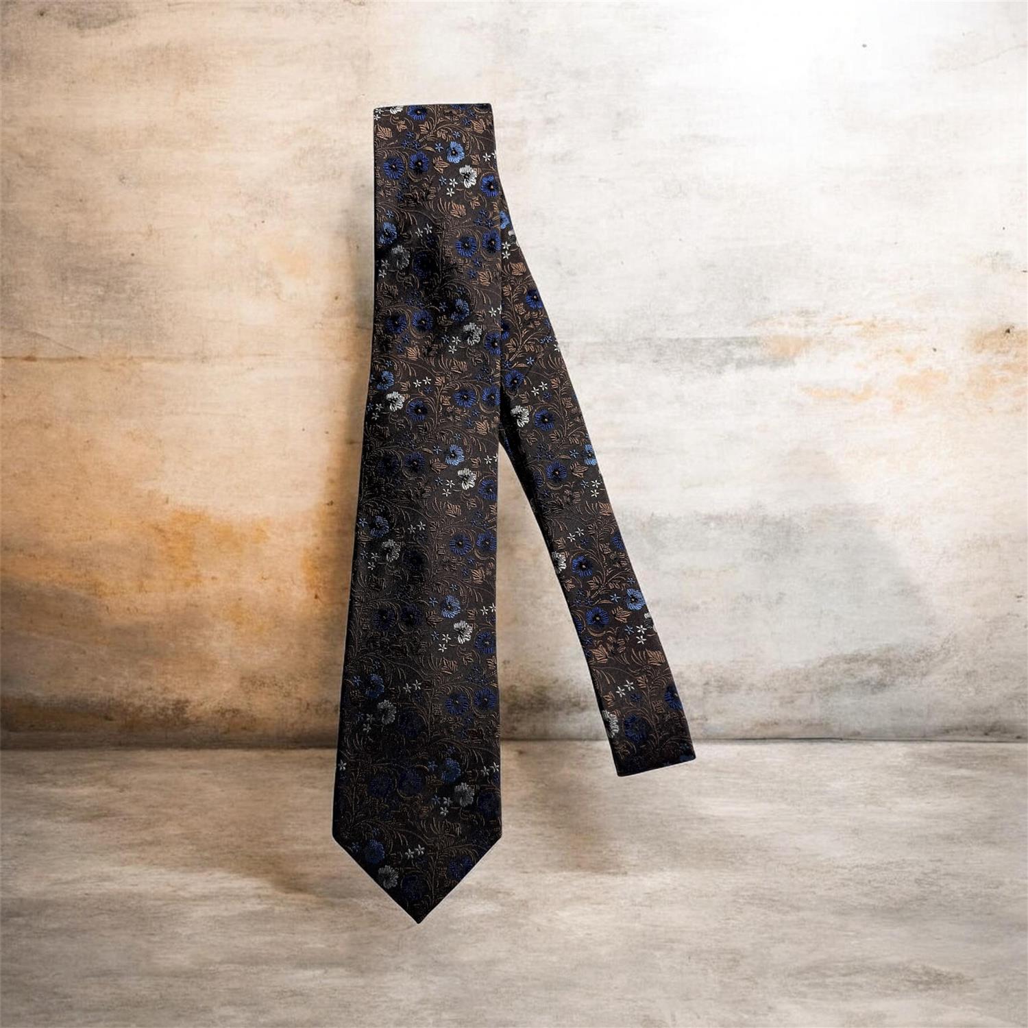 Tie Silk woven brown - Profuomo