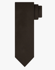 Tie Silk woven Dark brown - Profuomo