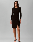 Scuba Crepe 3/4 SLV Twist Dress - Calvin Klein