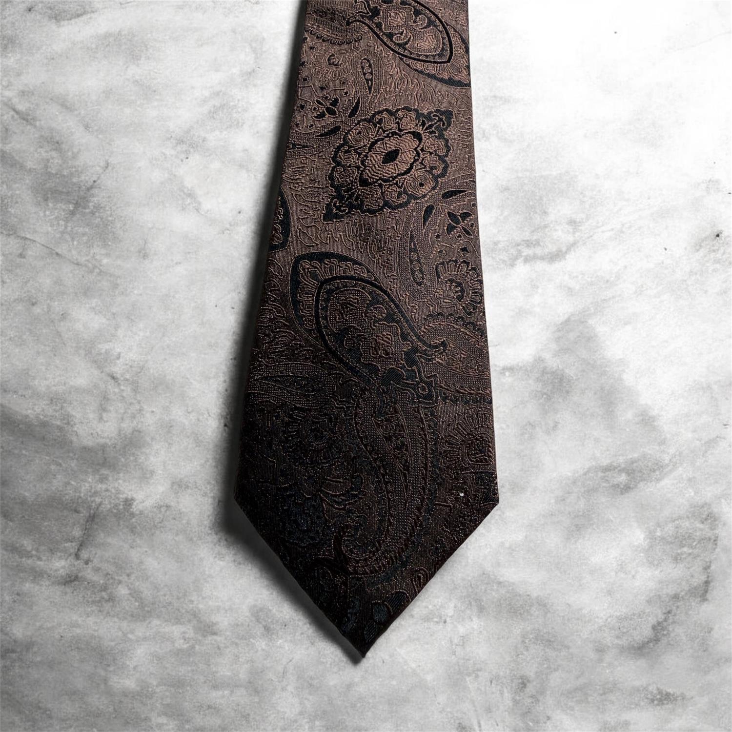 Tie Silk woven Brown - Profuomo