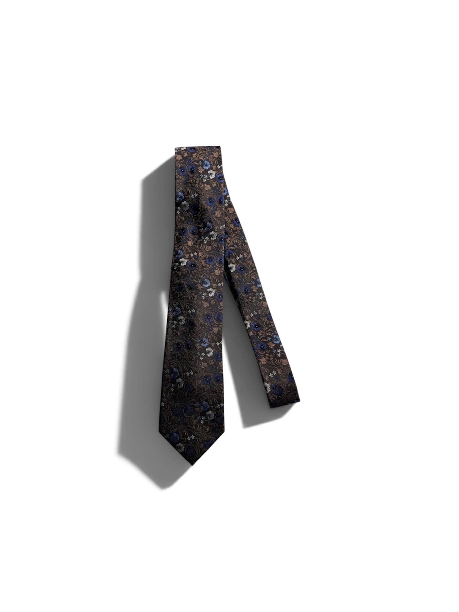 Tie Silk woven brown - Profuomo