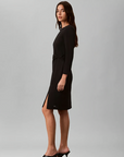 Scuba Crepe 3/4 SLV Twist Dress - Calvin Klein