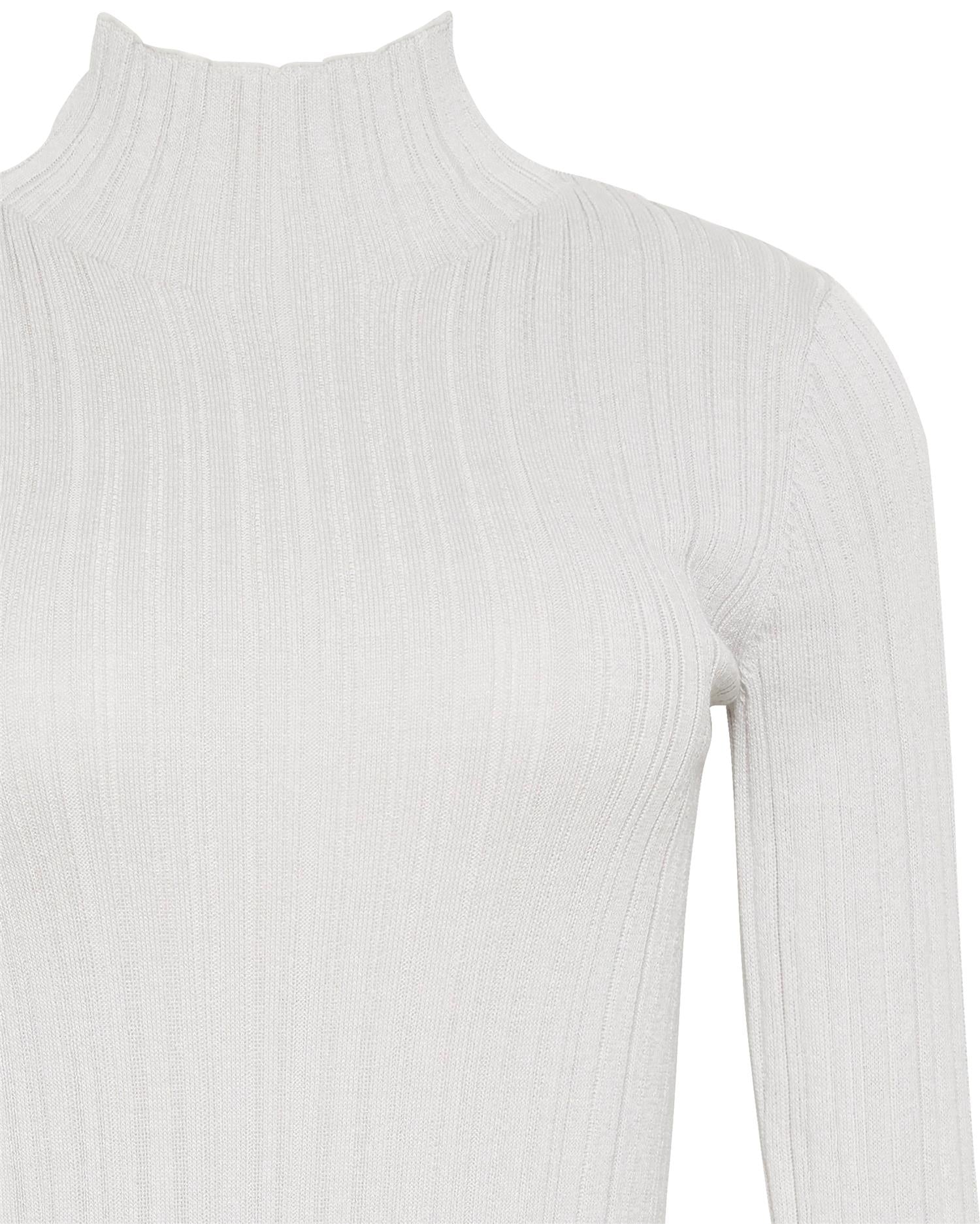Viscose Blend Ribbed Mock Neck Sweater - Calvin Klein