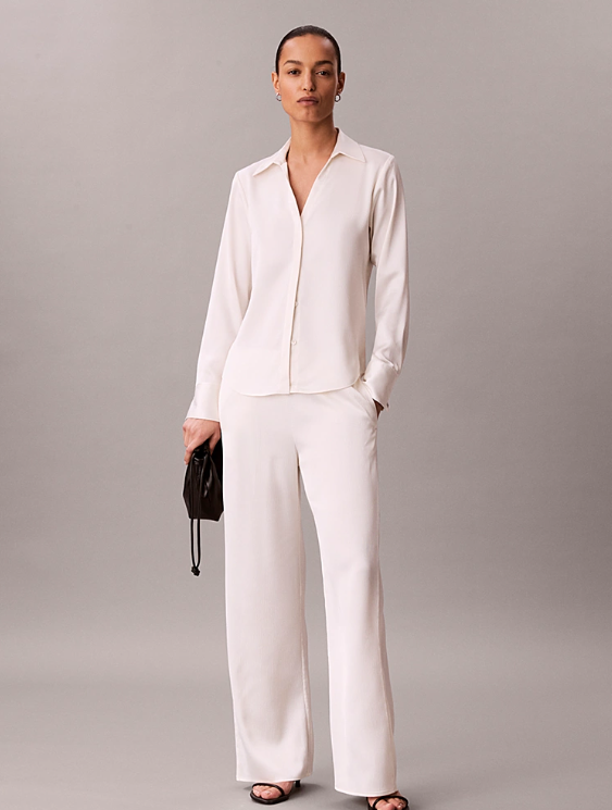 Hammered Satin fitted shirt - Calvin Klein