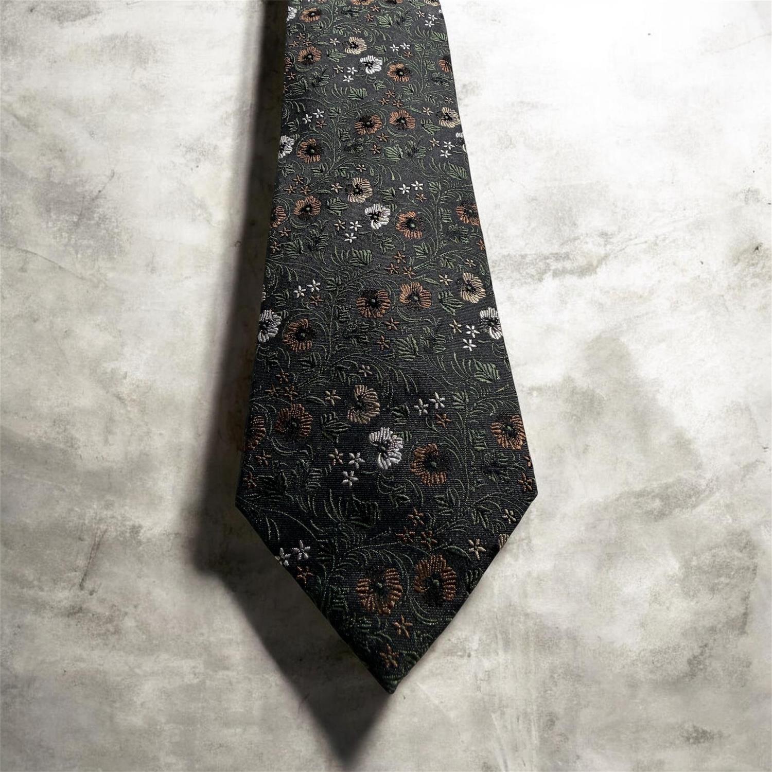 Tie Silk woven Dark green - Profuomo