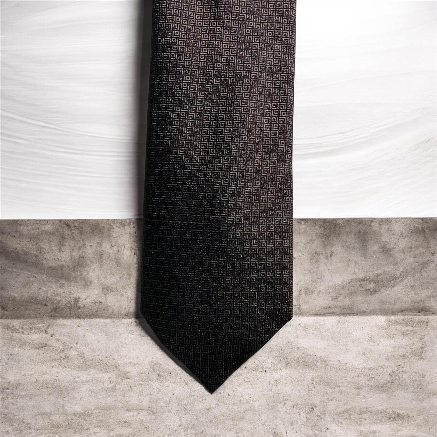 Tie Silk woven Dark Brown - Profuomo