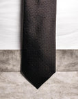 Tie Silk woven Dark Brown - Profuomo