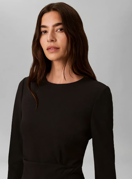 Scuba Crepe 3/4 SLV Twist Dress - Calvin Klein