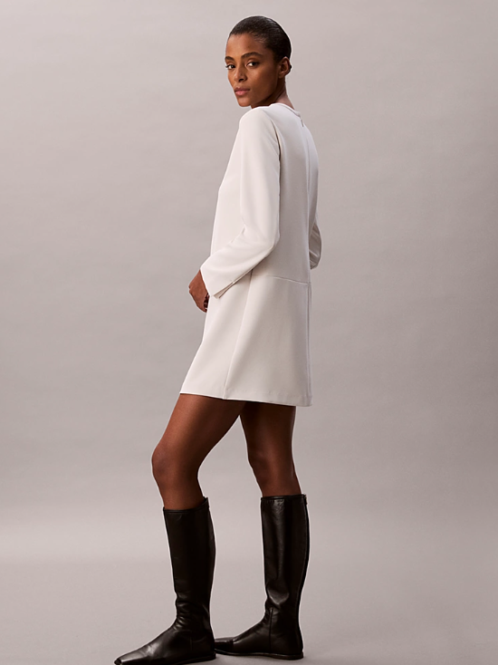 Crepe Tailored LS mini dress