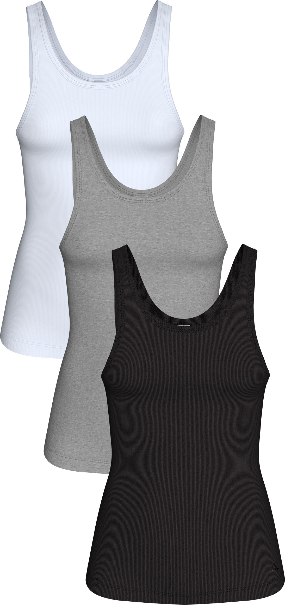3PK Scoop neck rib tanks - Clavin Klein